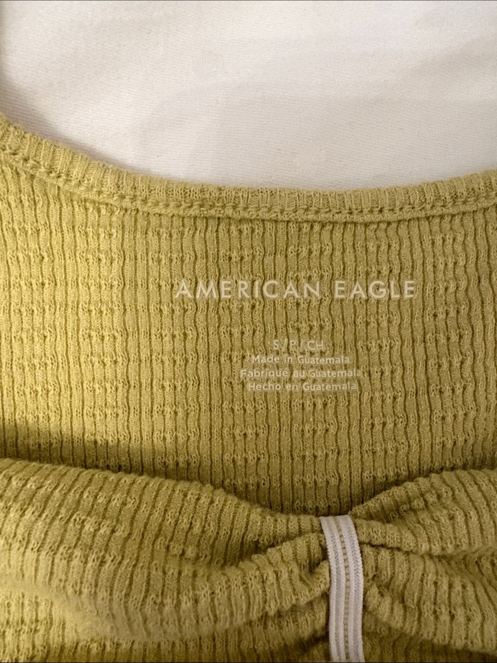 Ribbed Square Neck Tank Top in Olive Green - Picture 2 of 3